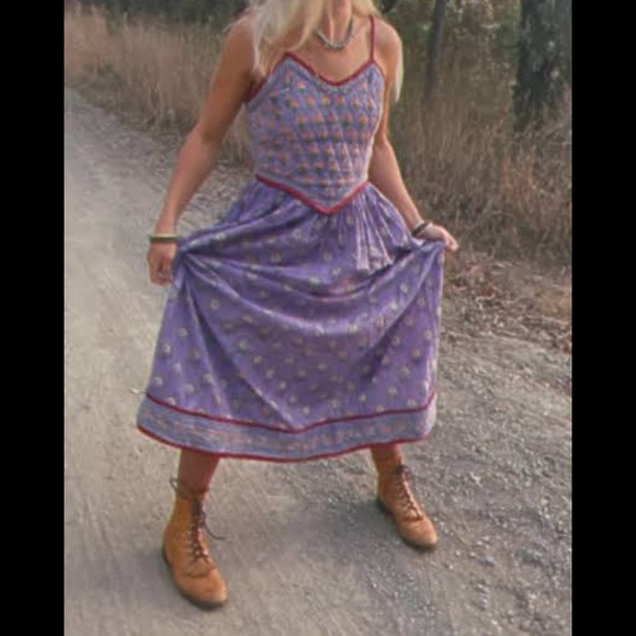 SOLD OUT 💜The Outlaw Dame sz Small, smocked maxi dress - Picture 5 of 10